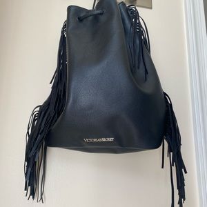 Victoria secret hobo fringe drawstring backpack